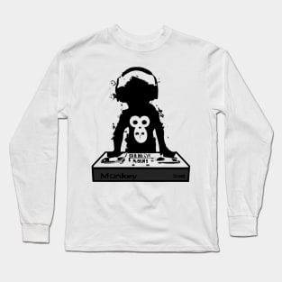 Banksy style - monkey dj Long Sleeve T-Shirt